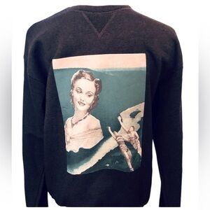 Collage Print Grey Sweatshirt Original Graphic Artist Design titled Fatal Flaw